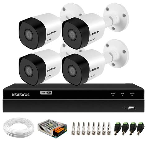 Kit de Câmeras de Segurança DVR Intelbras 4 Ch Tríbrido HDCVI 4