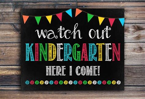 First Day Of Kindergarten Chalkboard Sign Printable By Enipixels
