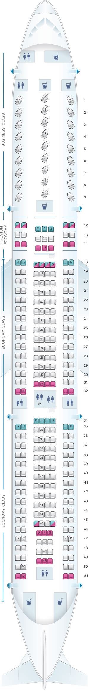 Seat Map Air Canada Airbus A330 300 International American Airlines