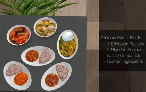 Sims 4 African Food Recipe Pack With Cookbook Micat Game