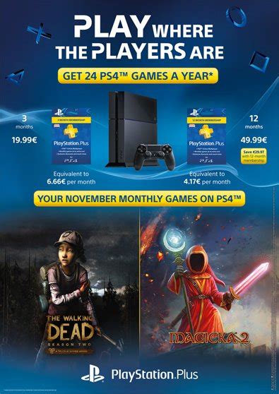 Rumor November 2015 Playstation Plus Free Games On Ps4 Are Magicka 2 The Walking Dead