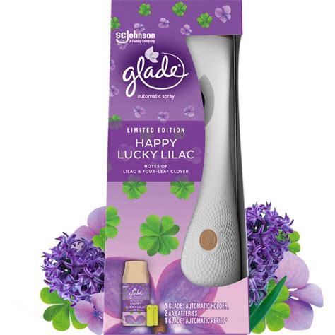 Glade Happy Lucky Lilac Automatic Air Freshener Spray With Holder Ml Wilko