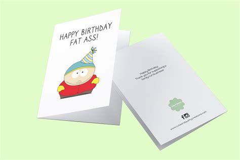 Happy Birthday Fat Ass Personalised South Park Birthday Card Etsy Uk