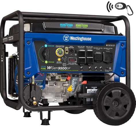 The wgen7500 generator provides 9500 watts at its peak and running watts of 7500. Westinghouse 12,500/9,500-Watt Heavy-Duty Dual Fuel ...