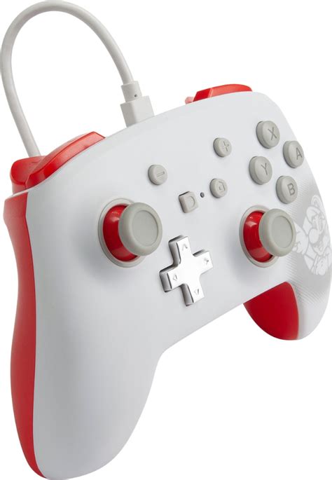 Powera Enhanced Wired Controller For Nintendo Switch Mario White