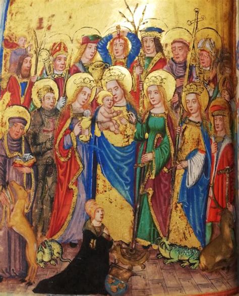 The Fourteen Holy Helpers With The Virgin Mary In A Blue Robe Centre