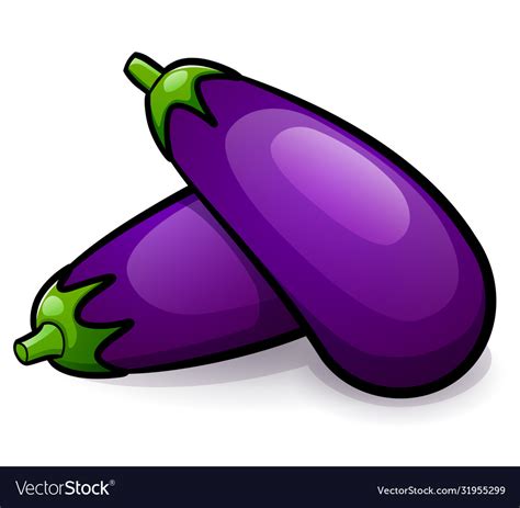 Eggplant Isolated Design Drawing Royalty Free Vector Image