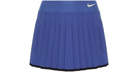 Nike Victory Pleated Dri Fit Stretch Tennis Skirt In Blue Lyst Canada
