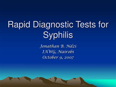 Ppt Rapid Diagnostic Tests For Syphilis Powerpoint Presentation Free