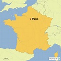 StepMap - Frankreich Karte mit Paris - Landkarte für Deutschland