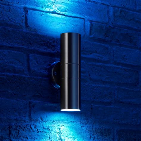 Auraglow Stainless Steel Up And Down Colour Changing Outdoor Wall Light