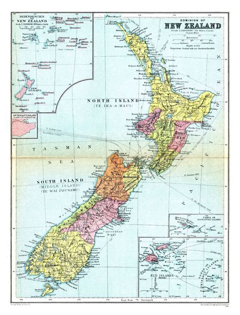 Large Detailed Old Political And Administrative Map Of New Zealand
