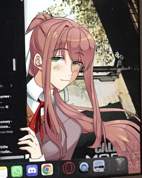 I Just Finished Illustration Of Naughty Monika On Piano Commissioned
