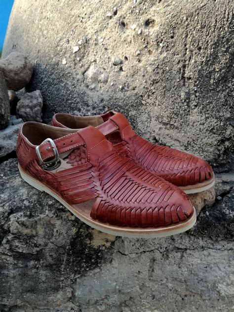 Mexican Shoes Huaraches For Men With Buckle Mexican Sandals Etsy