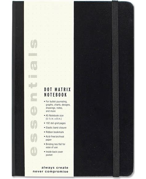 Dot Matrix Notebook Large Black Essentials Peter Pauper Press