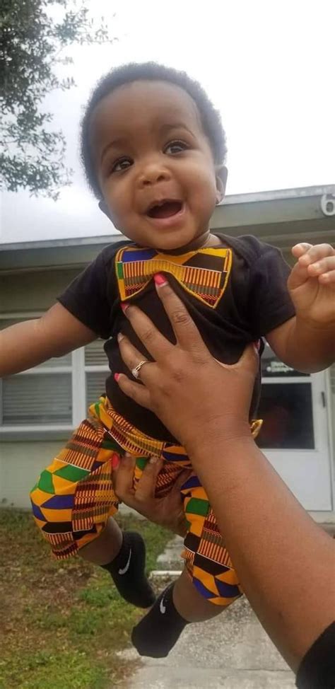 Ankara Baby Boy Bodysuit With Pants Is A Designed With A Cut African