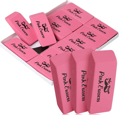 Buy Mr Pen Erasers Pink Erasers Pack Of 12 Pink Eraser Pencil
