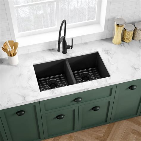 New Allora Usa Gc 3118 D Black Granite Composite Kitchen Sink Kralsu