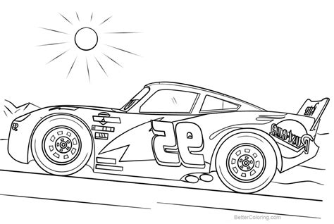 Lightning Mcqueen From Cars 4 Disney Coloring Page Printable Images
