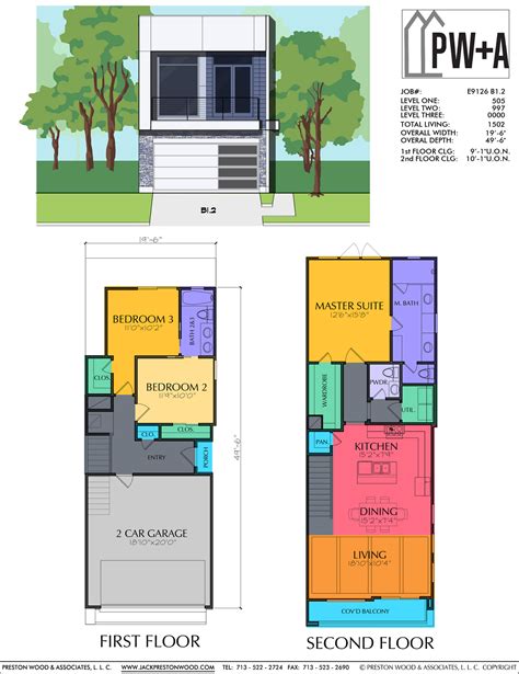 Affordable Two Story Townhouse Plan Preston Wood And Associates
