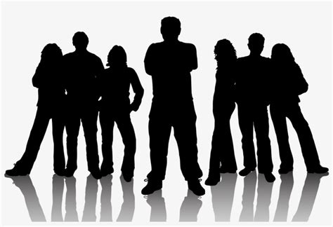 Happy Group Of People Transparent Png Gang Silhouette Transparent Png