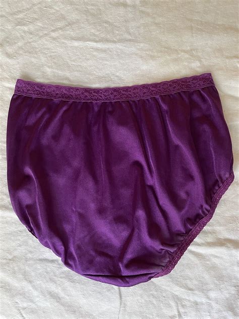 Vintage 90s Nylon Purple Panties Panty Size Large Hig Gem