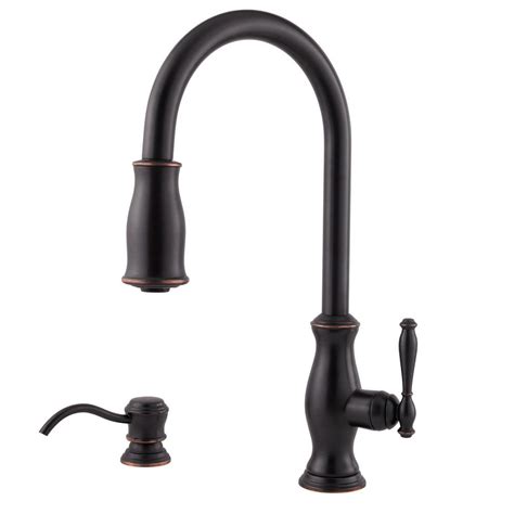 You should thus be looking at the best kitchen faucets to make your cooking center a true centerpiece of your home. Pfister Hanover Single-Handle Pull-Down Sprayer Kitchen ...