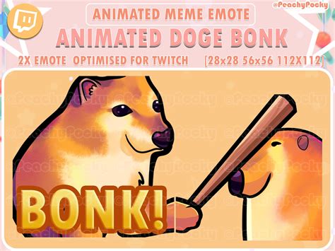 Animated Twitch Emote Streamer 2x Animated Bonk Doge Dog Twitch Meme