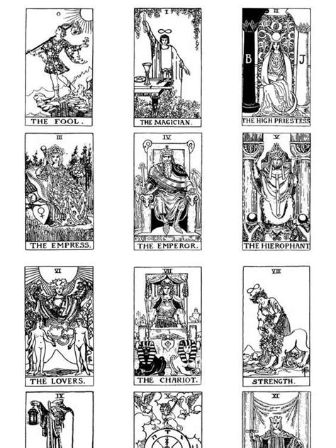 Colour Your Own Rider Waite Tarot Deck Printable Tarot Colouring Book