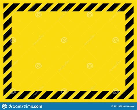 Black And Yellow Striped Blank Warning Sign Variant No 2 Stock Vector