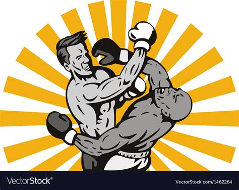 Boxer Connecting Knockout Punch Royalty Free Vector Image
