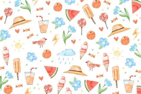 Free Vector Watercolor Summer Background