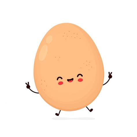 Premium Vector Cute Happy Chicken Egg Cartoon Character Chicken Egg