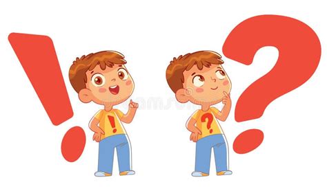 Child On The Background Of A Question Mark And Exclamation Mark Stock