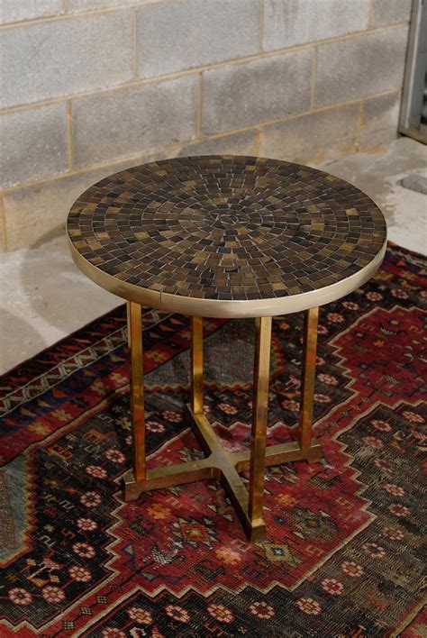 Mosaic Brass Side Table At 1stdibs