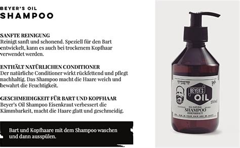 Beyers Oil Shampoo Eisenkraut 250ml 100 Natürliches Bartpflege Bartshampoo Macht Den Bart