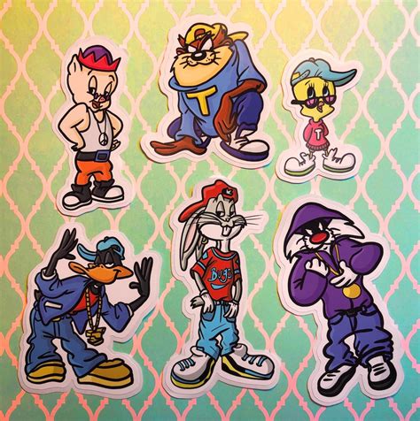 Thugz Bunny And Friends 90s Hip Hop Looney Tunes Stickers Etsy España