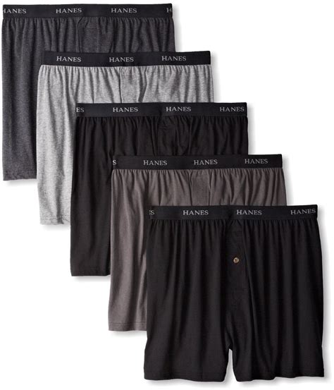 709bp5 Hanes Classics Mens Tagless Comfortsoft Knit Boxers With Comfort Flex Waistband 5 Pack