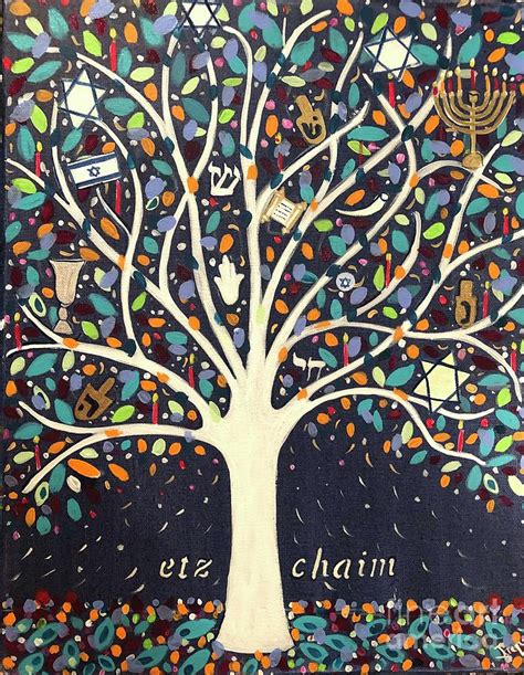 Jewish Tree Of Life Painting By Jacqui Hawk Pixels