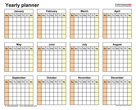 Yearly Planner Template