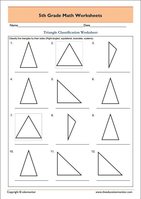 Worksheet Identifying Types Of Triangles