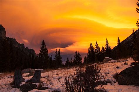 Interesting Photo Of The Day Fiery Winter Sunset In Montana The