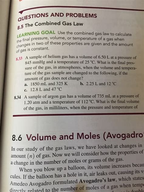 When do two gases have the same volume? Solved: Use The Combined Gas Law To Calculate Final Pressu ...