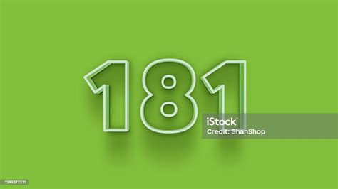 Green 3d Number 181 Isolated On Green Background Coupon 181 3d Numbers
