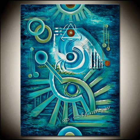 Original Turquoise Blue Large Abstract Painting Modern Art