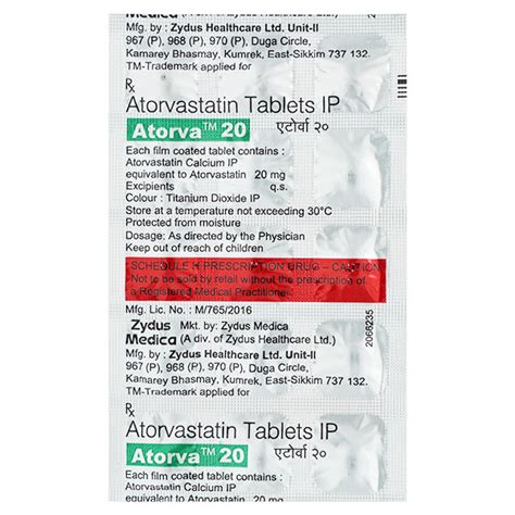 Buy Atorva 20mg Tablet 15s Online At Upto 20 Off Netmeds