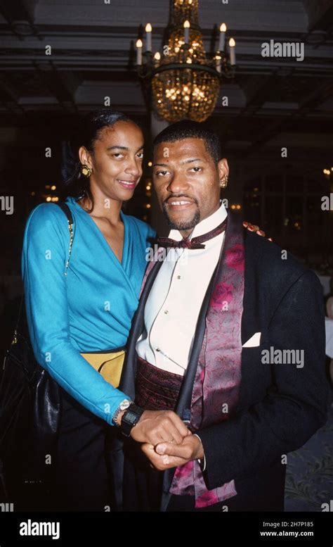 The American Actor Laurence Fishburne With Wife Hajna O Moss Portrait