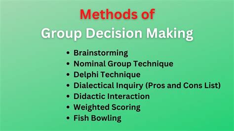 Methods Of Group Decision Making BokasTutor