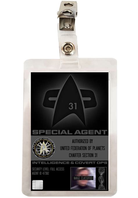 Star Trek Section 31 Starfleet Intelligence Ds9 Id Badge Name Etsy