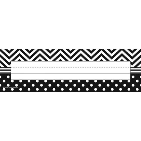 Teacher Created Resources Bandw Chevron And Dots Name Plates Tcr5549